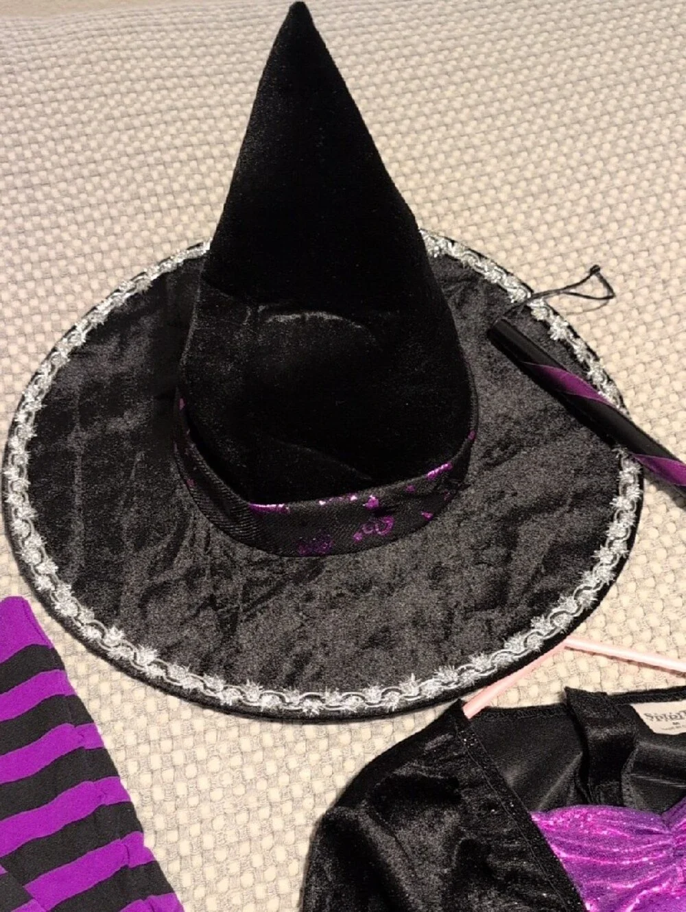 Spirit Girls Black and Purple Sparkle Witch Costume Dress - Picture 5 of 11